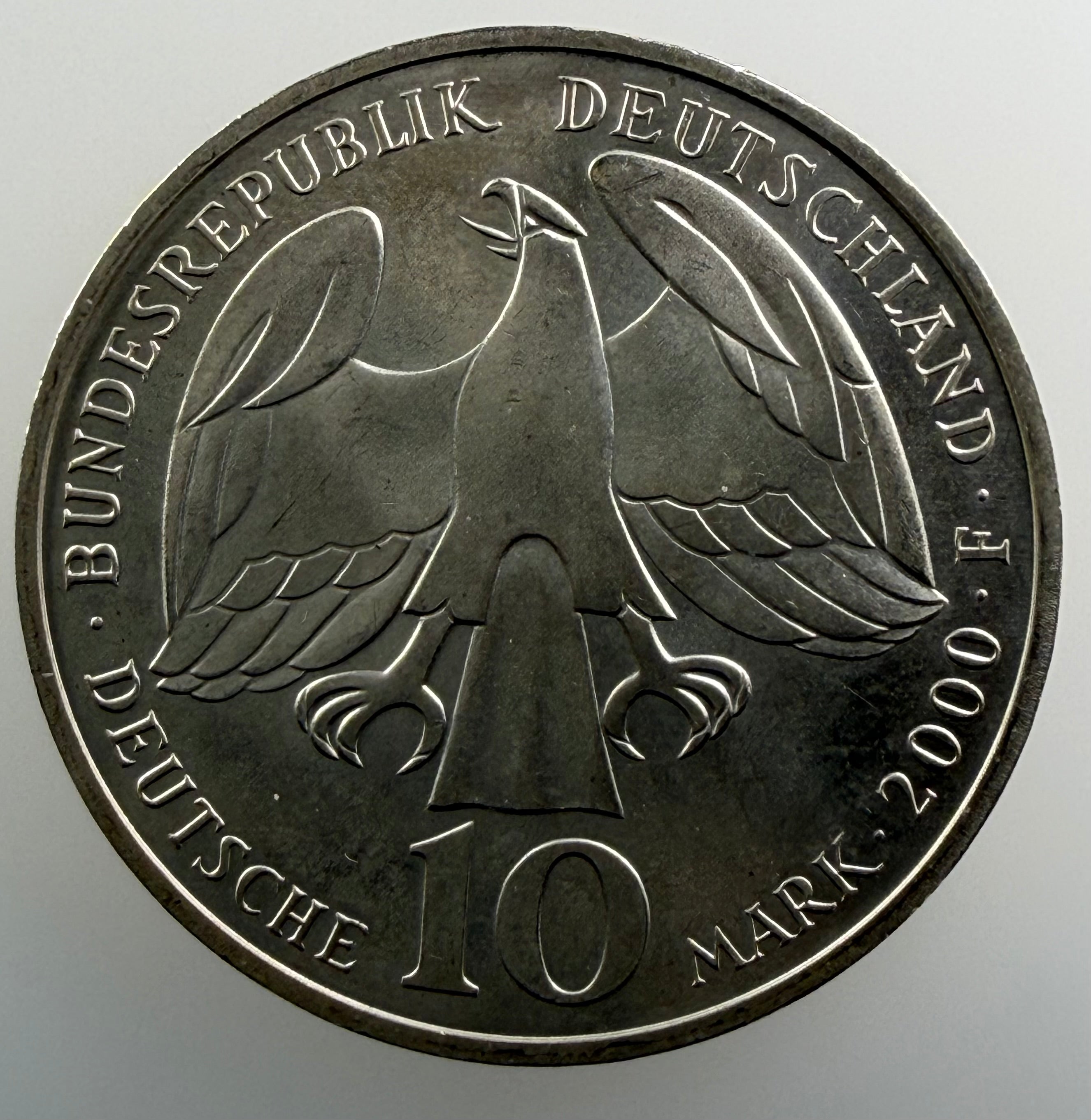 2000 F Germany Silver 10 Deutsche Mark – Johann Sebastian Bach