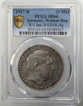 1927-D Germany Silver 5 Mark Hindenburg – 80th Birthday (Medallic)