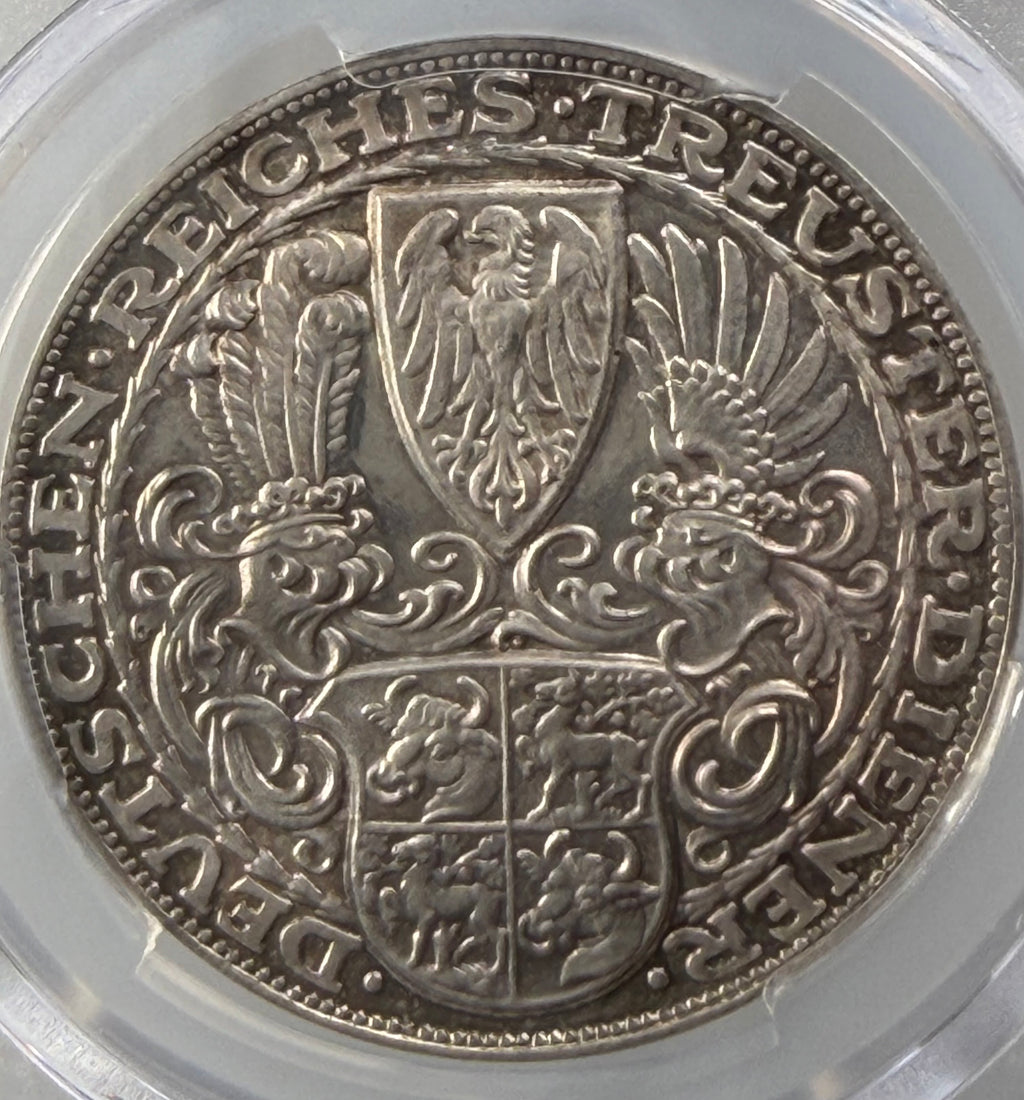 1927-D Germany Silver 5 Mark Hindenburg – 80th Birthday (Medallic)
