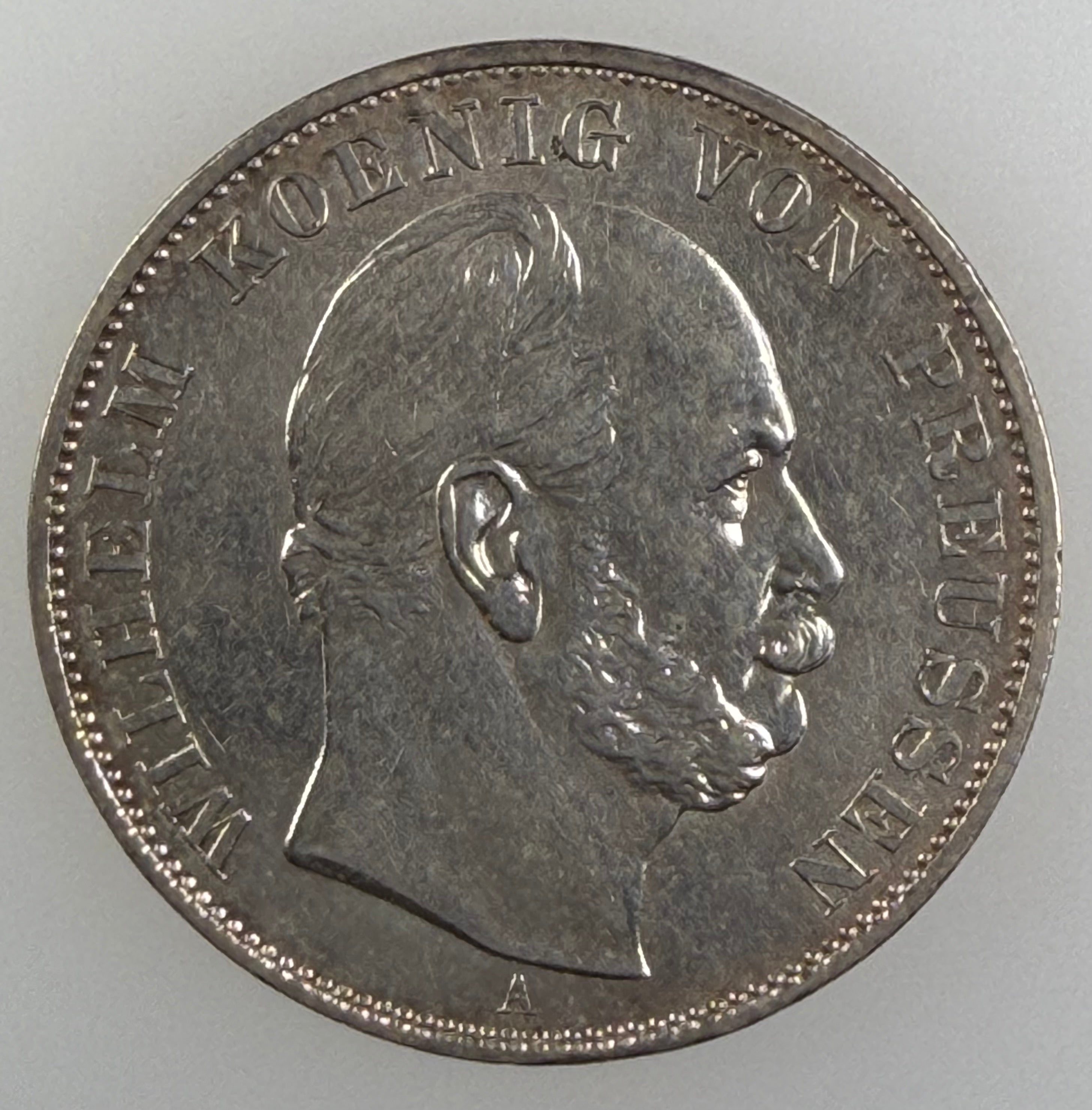 1871-A Prussia Silver Siegesthaler (Victory Thaler) – Wilhelm I (Berlin Mint)