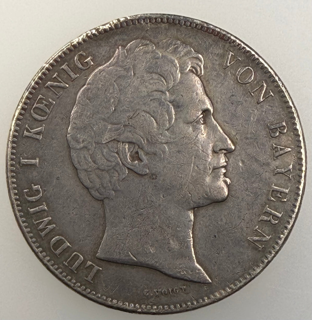 1842 Bavaria Silver 2 Thalers / 3½ Gulden – Marriage of Crown Prince Maximilian & Princess Marie (Munich Mint)