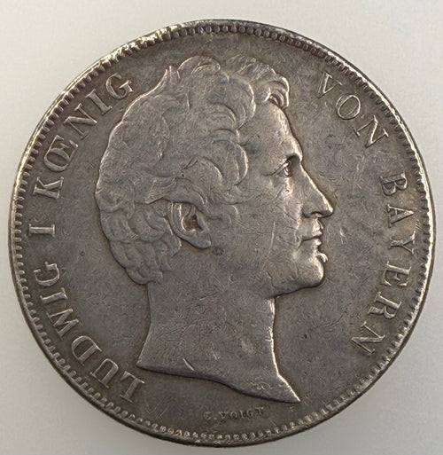 1842 Bavaria Silver 2 Thalers / 3½ Gulden – Marriage of Crown Prince Maximilian & Princess Marie (Munich Mint)