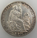 1889 Peru Silver 1 Sol - Lima Mint