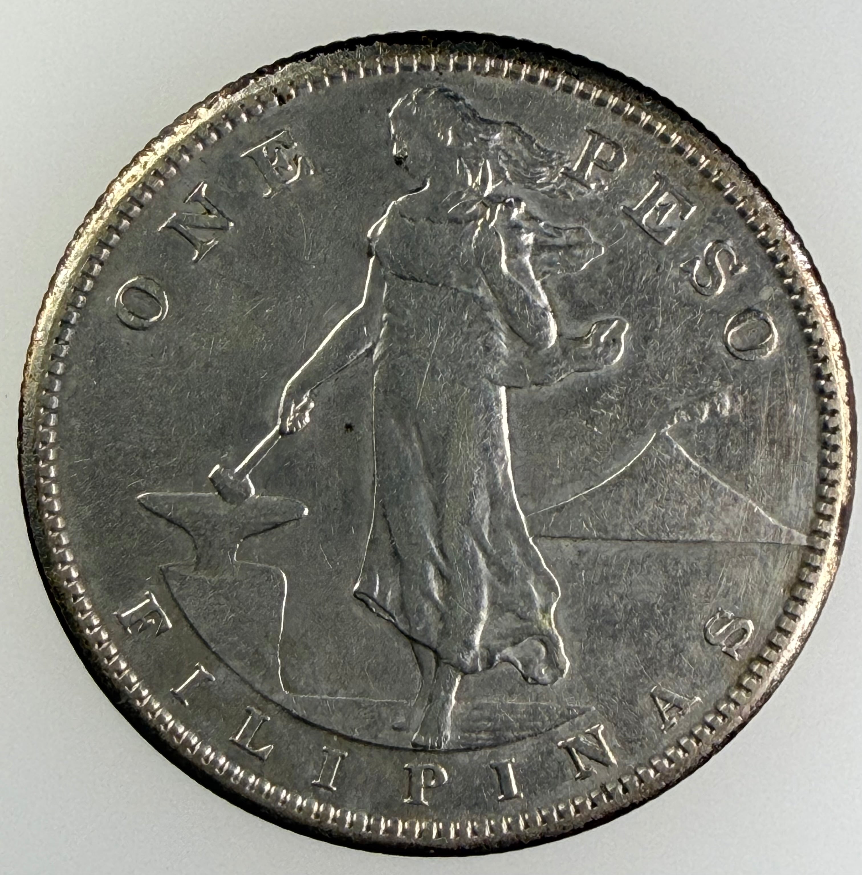 1908-S Philippines Silver Peso