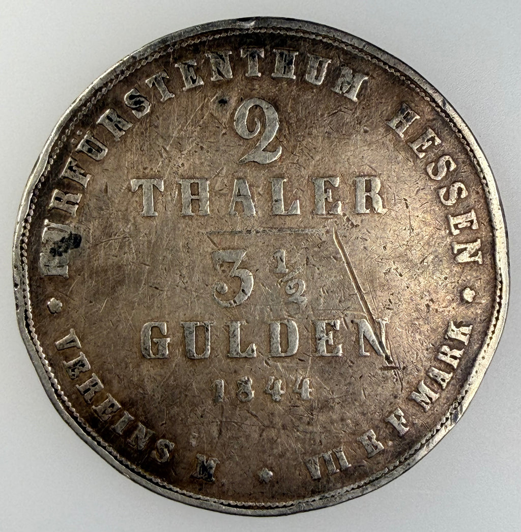 1844 German States - Hesse-Cassel 2 Thaler