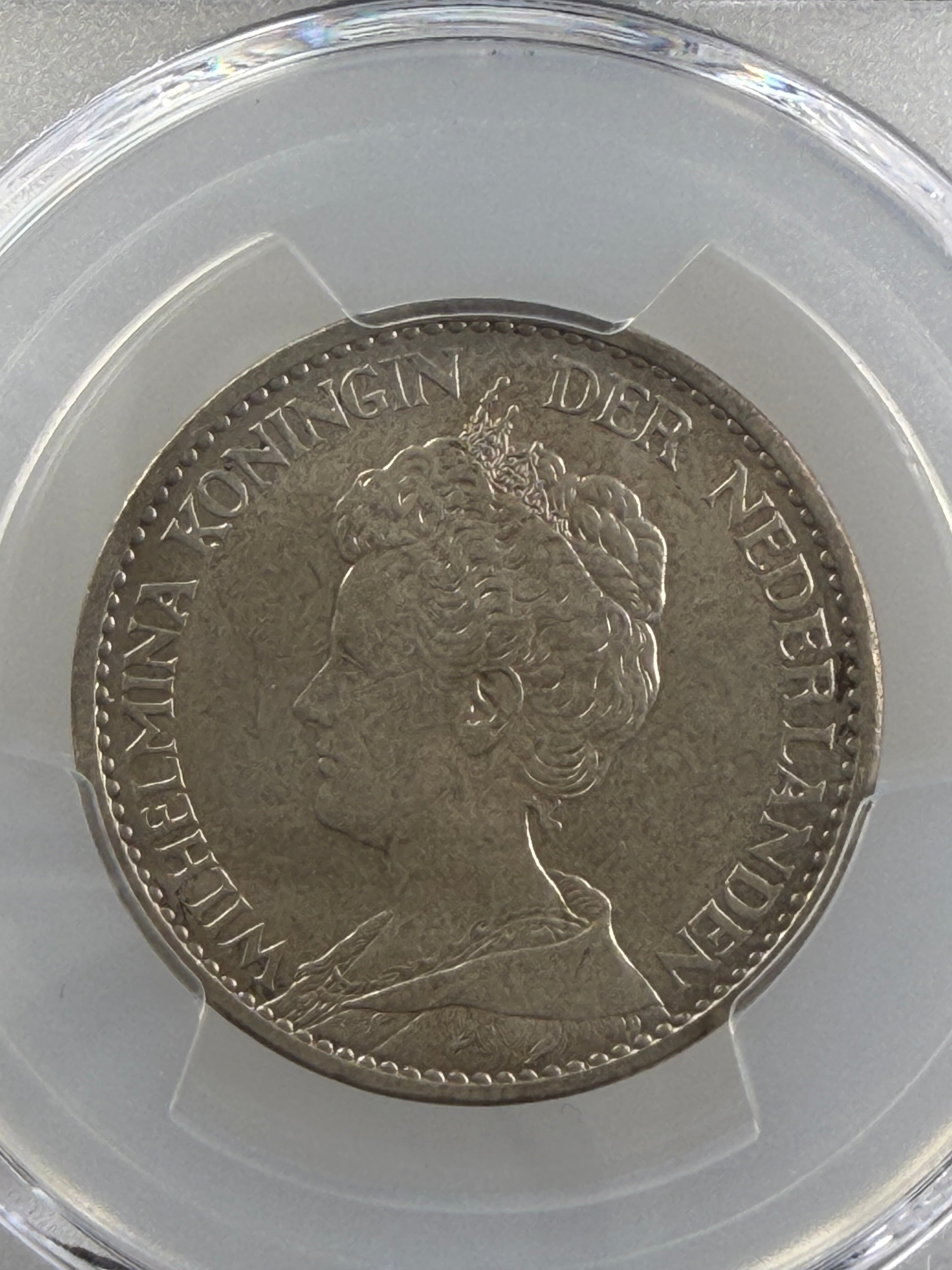 1911 Netherlands Silver 1 Gulden – Queen Wilhelmina – PCGS MS63