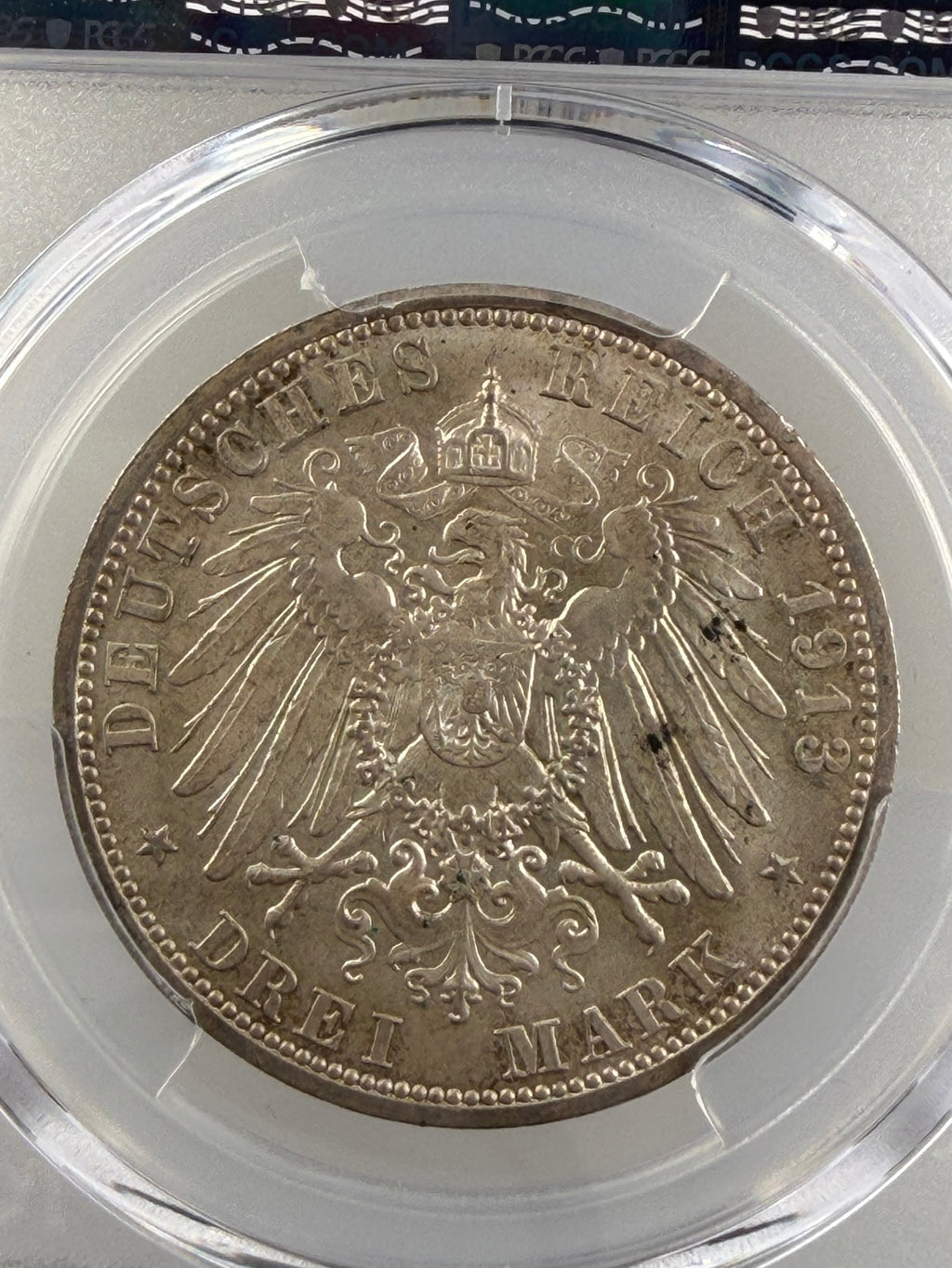 1913-A German States - Prussia 3 Mark “25th Year of Reign” – PCGS MS64