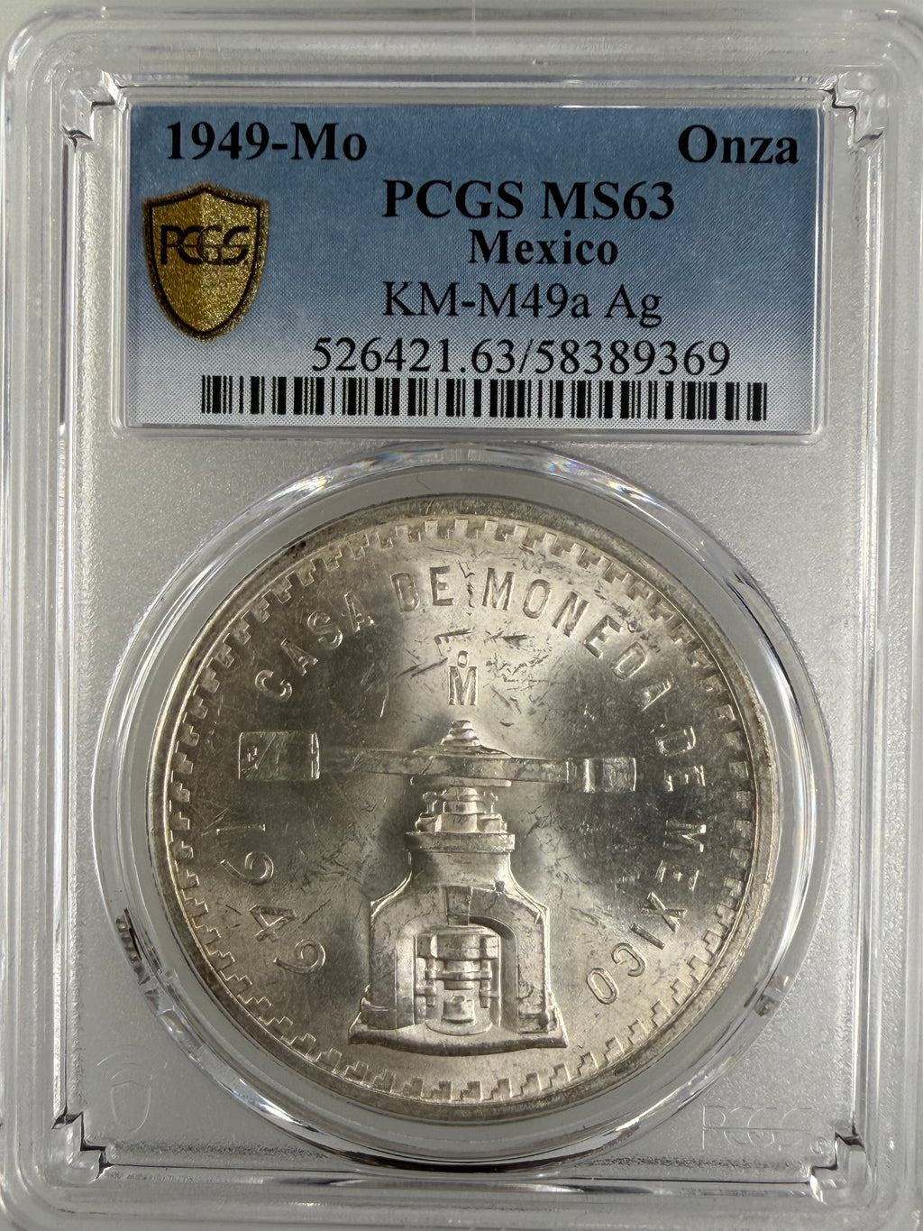 1949 Mexico Onza PCGS MS63 - First Year