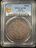 1737 Austria Hall Thaler – Charles VI - PCGS AU58