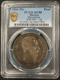 1866-Mo Mexico 1 Peso – Maximilian I - PCGS AU50