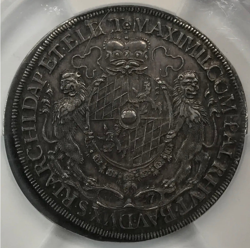 1627/6 Bavaria Silver Thaler Madonna &amp; Child PCGS AU58 (D-6073)