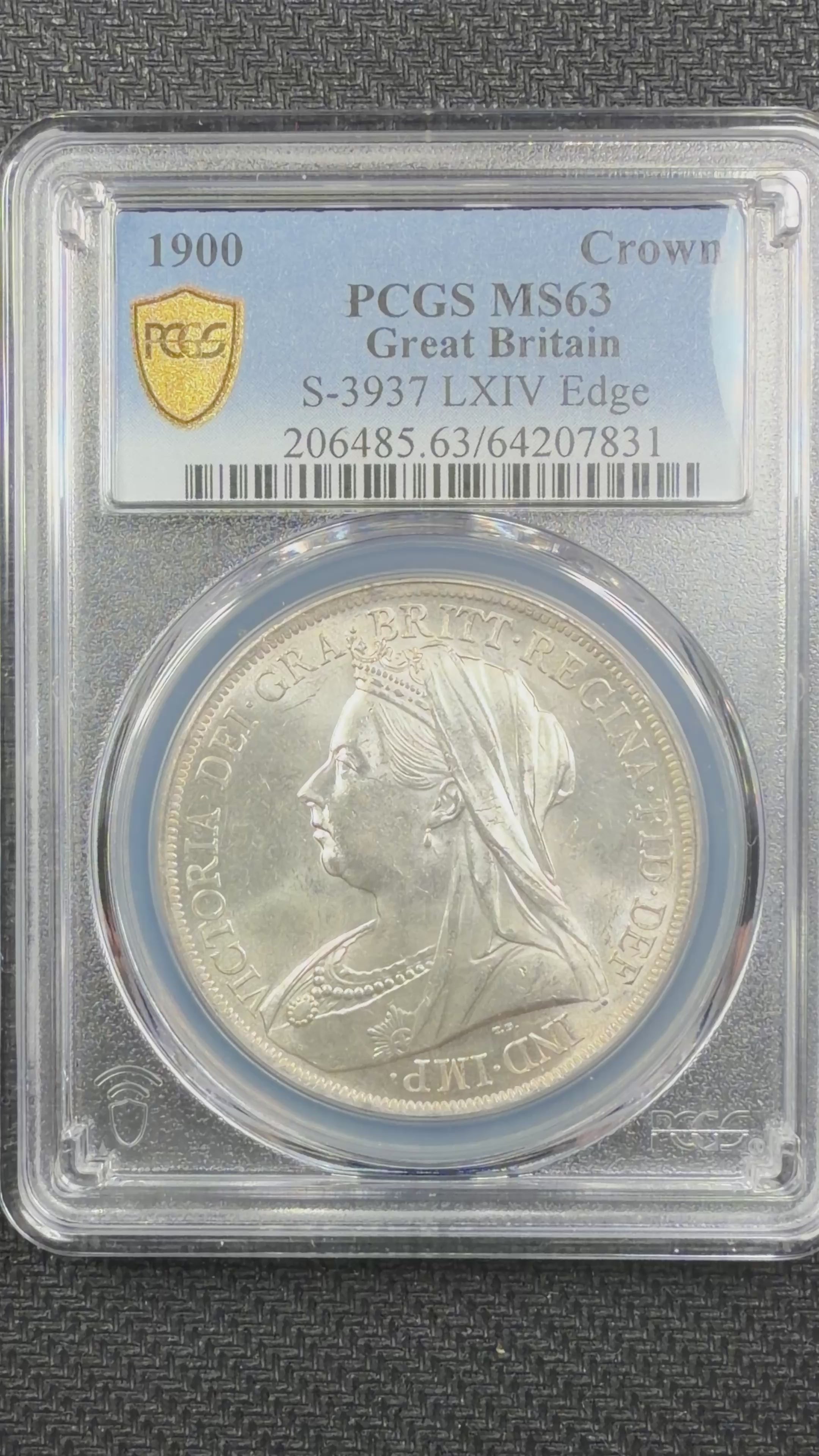 1900 Great Britain Crown PCGS MS63 – Victoria, LXIV Edge (S-3937)
