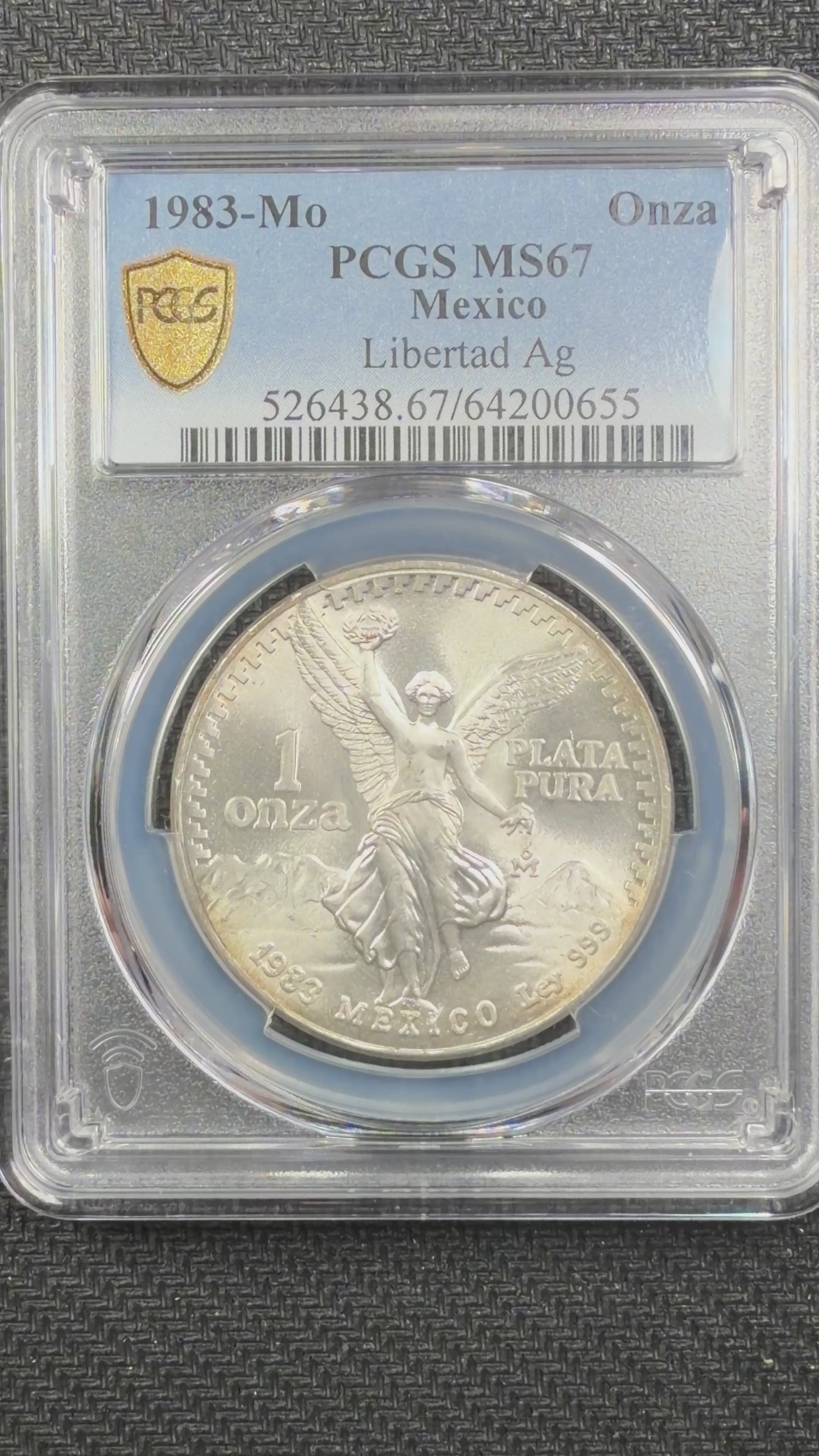 1983-Mo Mexico Silver 1 Onza Libertad PCGS MS67