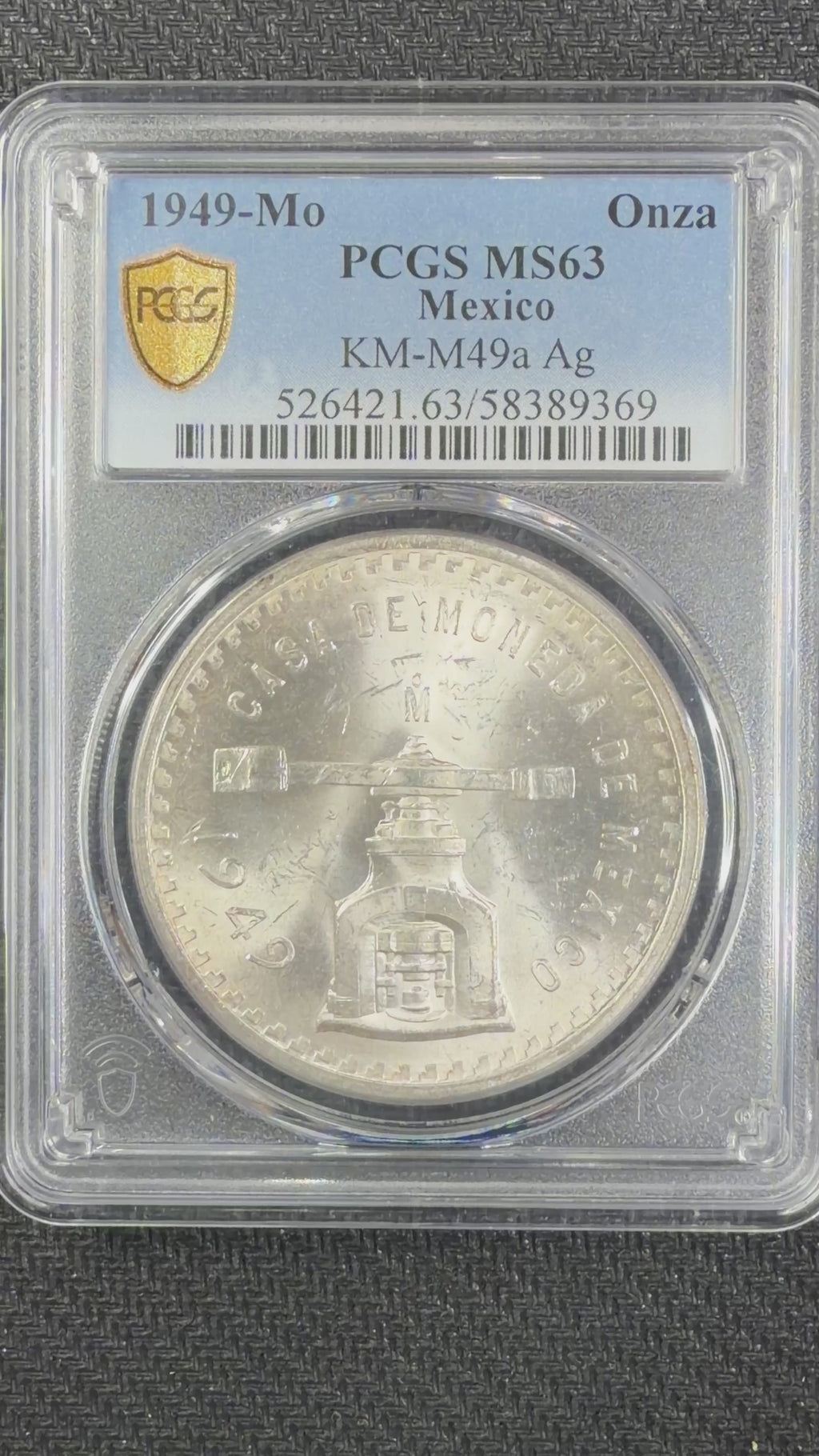 1949 Mexico Onza PCGS MS63 - First Year