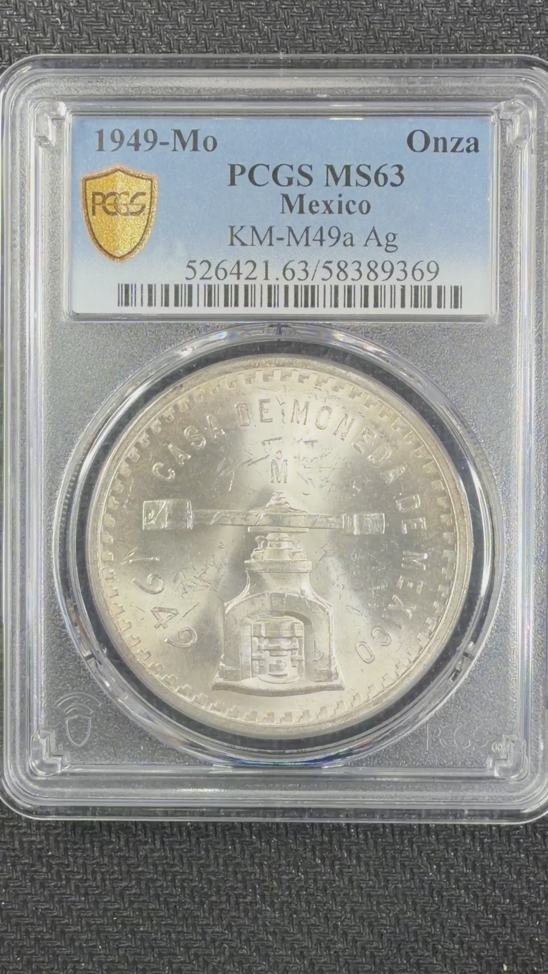 1949 Mexico Onza PCGS MS63 - First Year